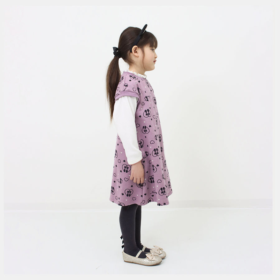 【130cm~140cm】ワンピース|ハート&CAT|ninoオリジナルジャガード生地