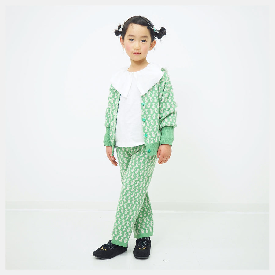 【130cm~150cm】ニットロングパンツ|オリジナル猫柄