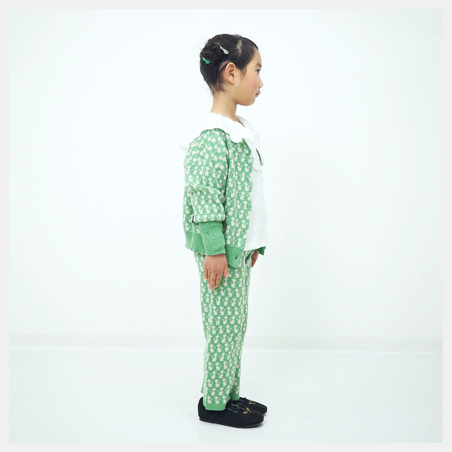 【130cm~150cm】ニットロングパンツ|オリジナル猫柄