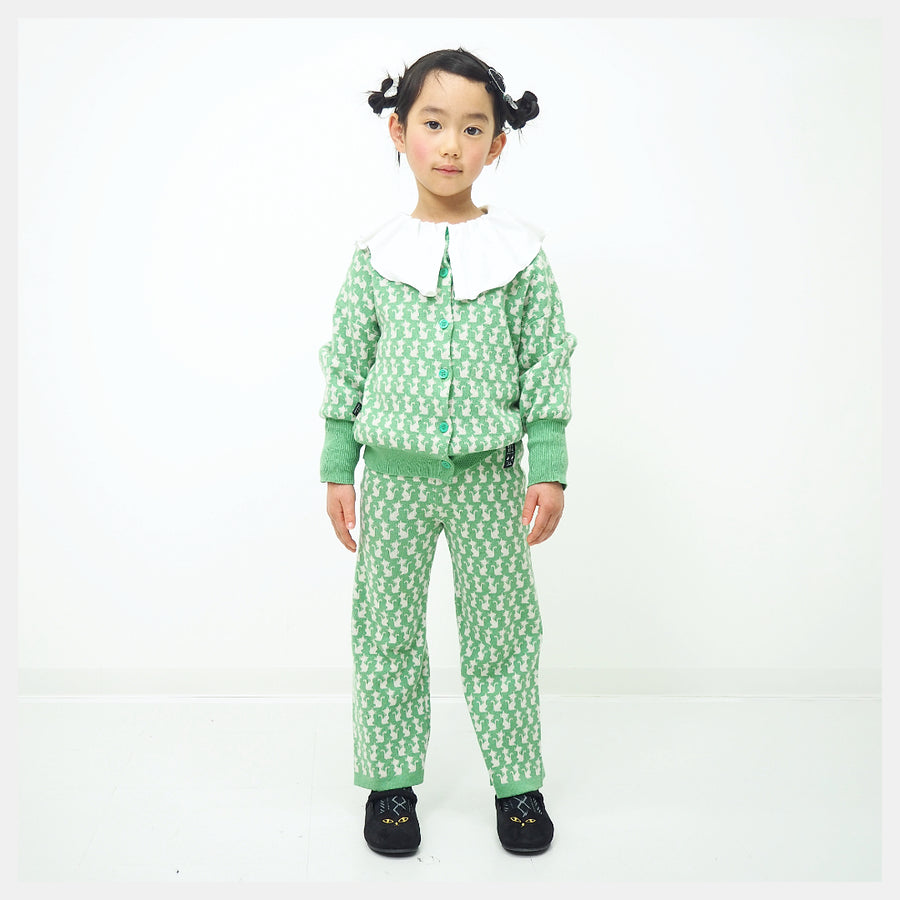 【130cm~150cm】ニットロングパンツ|オリジナル猫柄