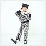 【130cm~150cm】ニットロングパンツ|オリジナル猫柄