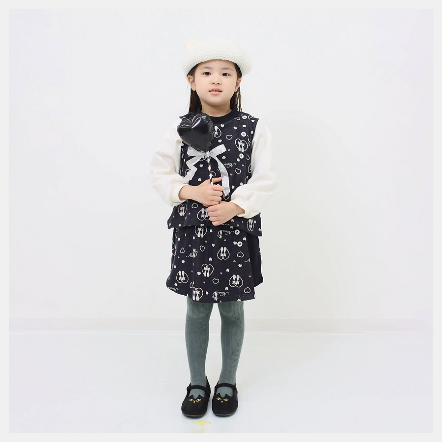 【130cm~150cm】ラップショートパンツ!ハート CAT ジャガード
