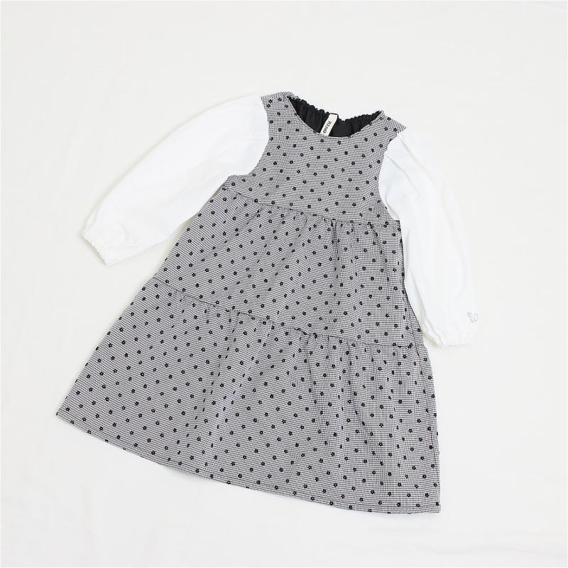 グレンチェックミニフラワーワンピース