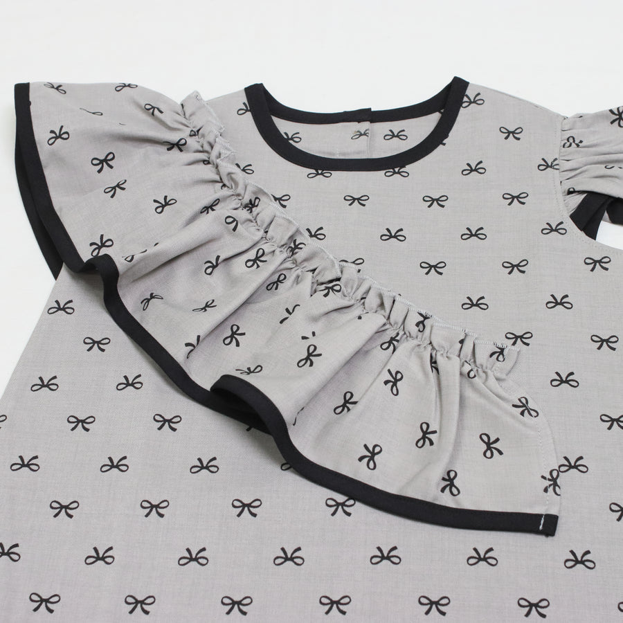 ミニリボンプリントジャンパースカート