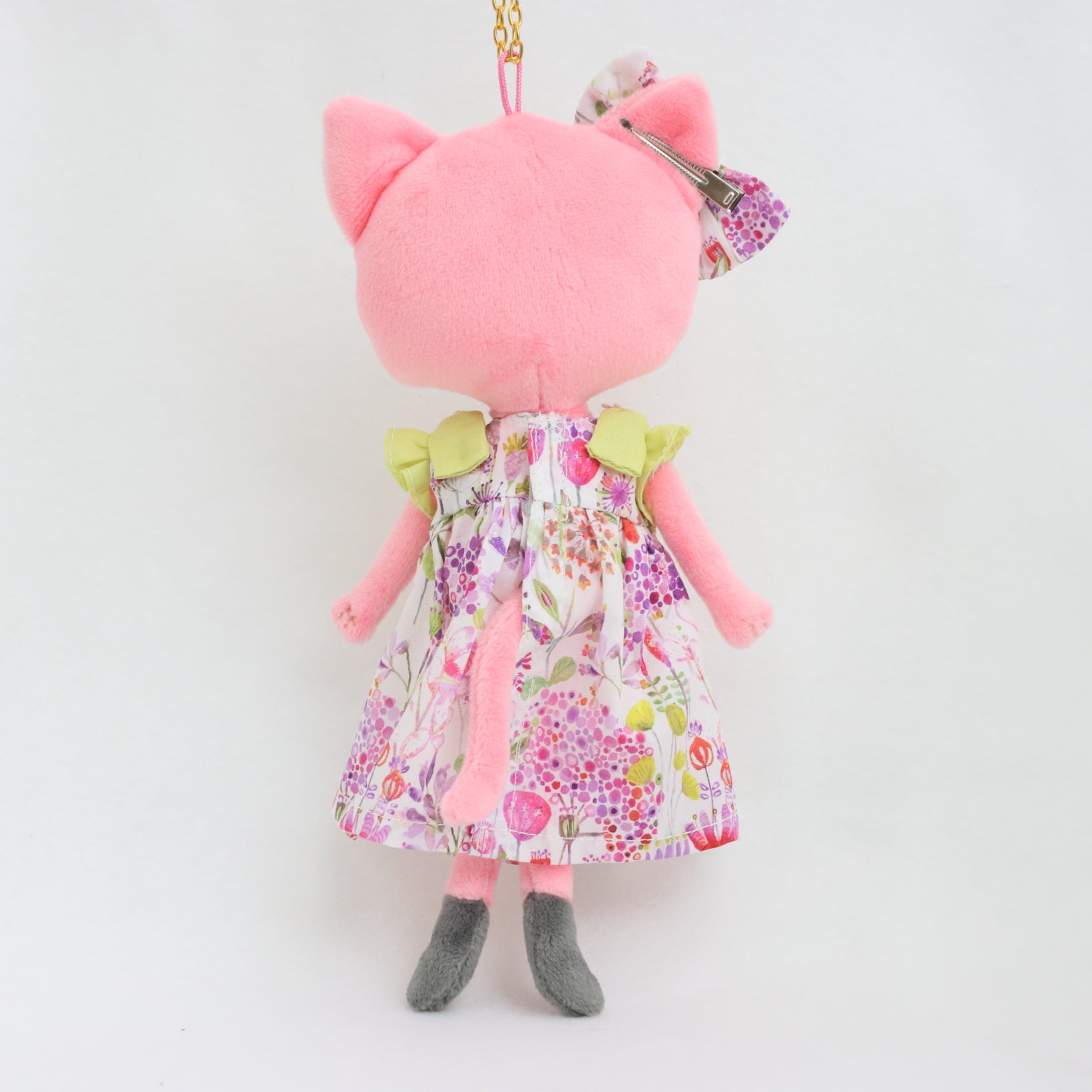 肩リボン付きボタニカルフラワーワンピース