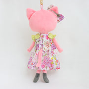 肩リボン付きボタニカルフラワーワンピース