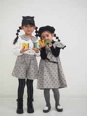 ミニリボンプリントジャンパースカート