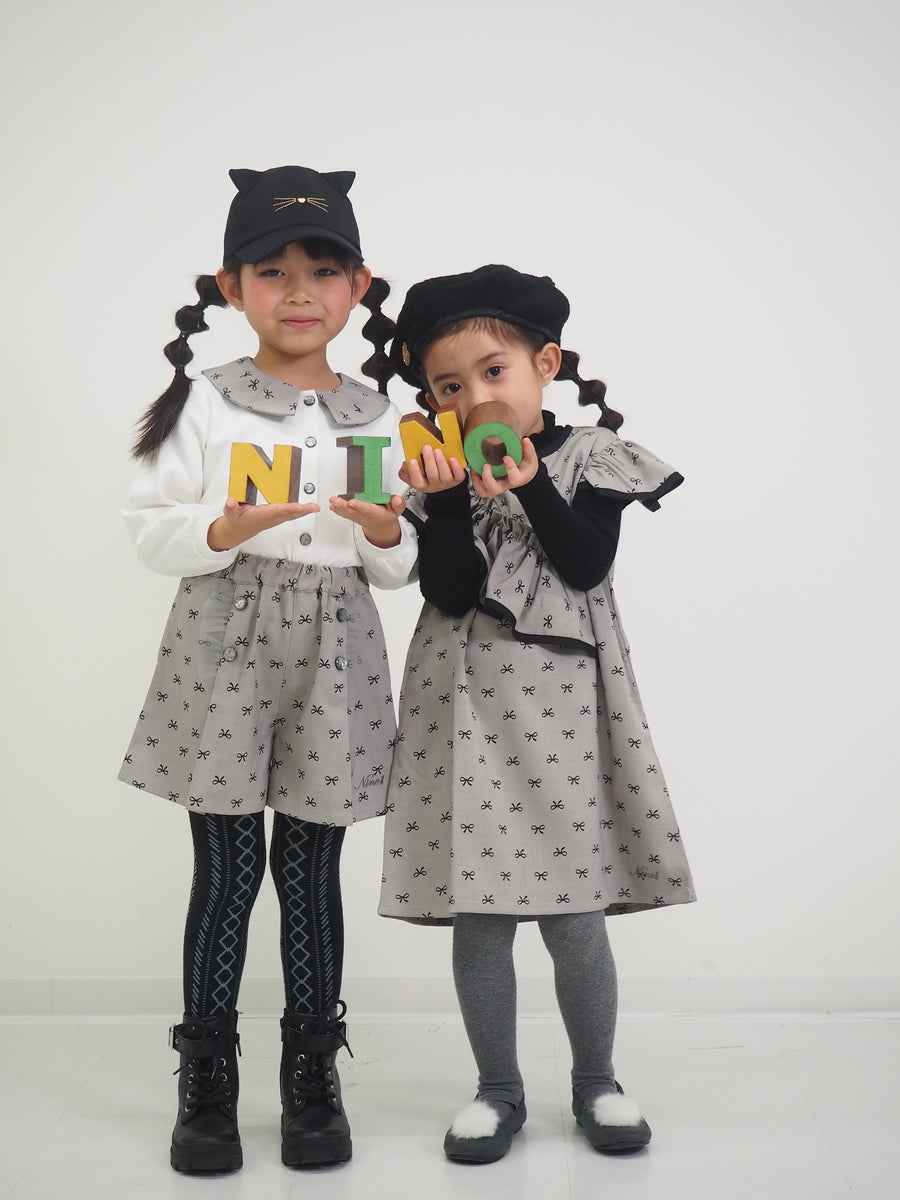 ミニリボンプリントジャンパースカート