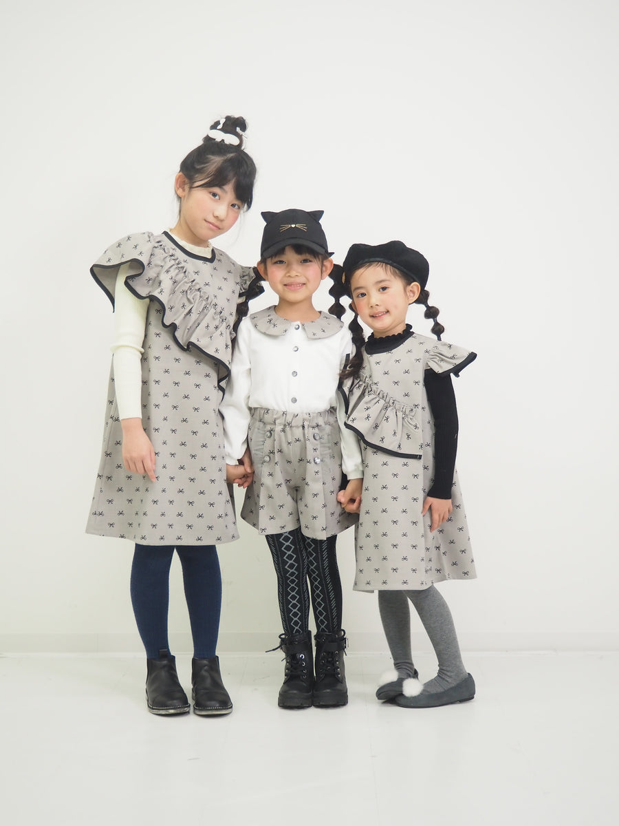 ミニリボンプリントジャンパースカート