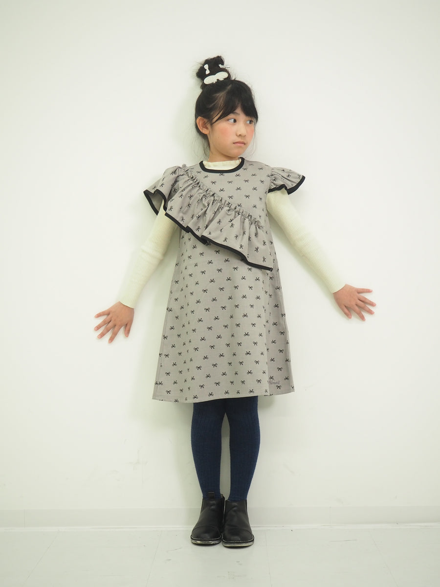 ミニリボンプリントジャンパースカート