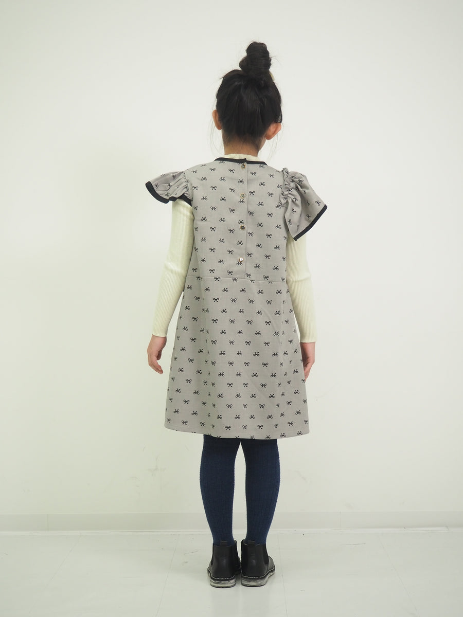 ミニリボンプリントジャンパースカート