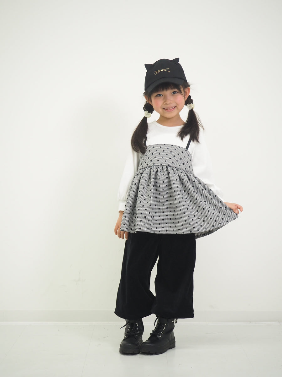 グレンチェックミニフラワーチュニック(ママサイズ)