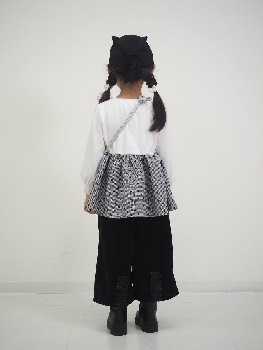 グレンチェックミニフラワーチュニック