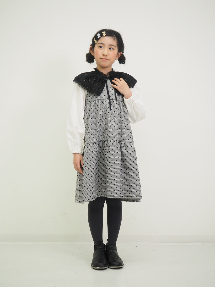 グレンチェックミニフラワーワンピース