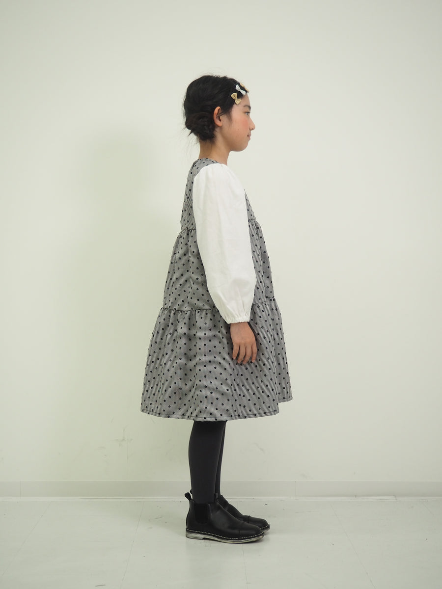 グレンチェックミニフラワーワンピース