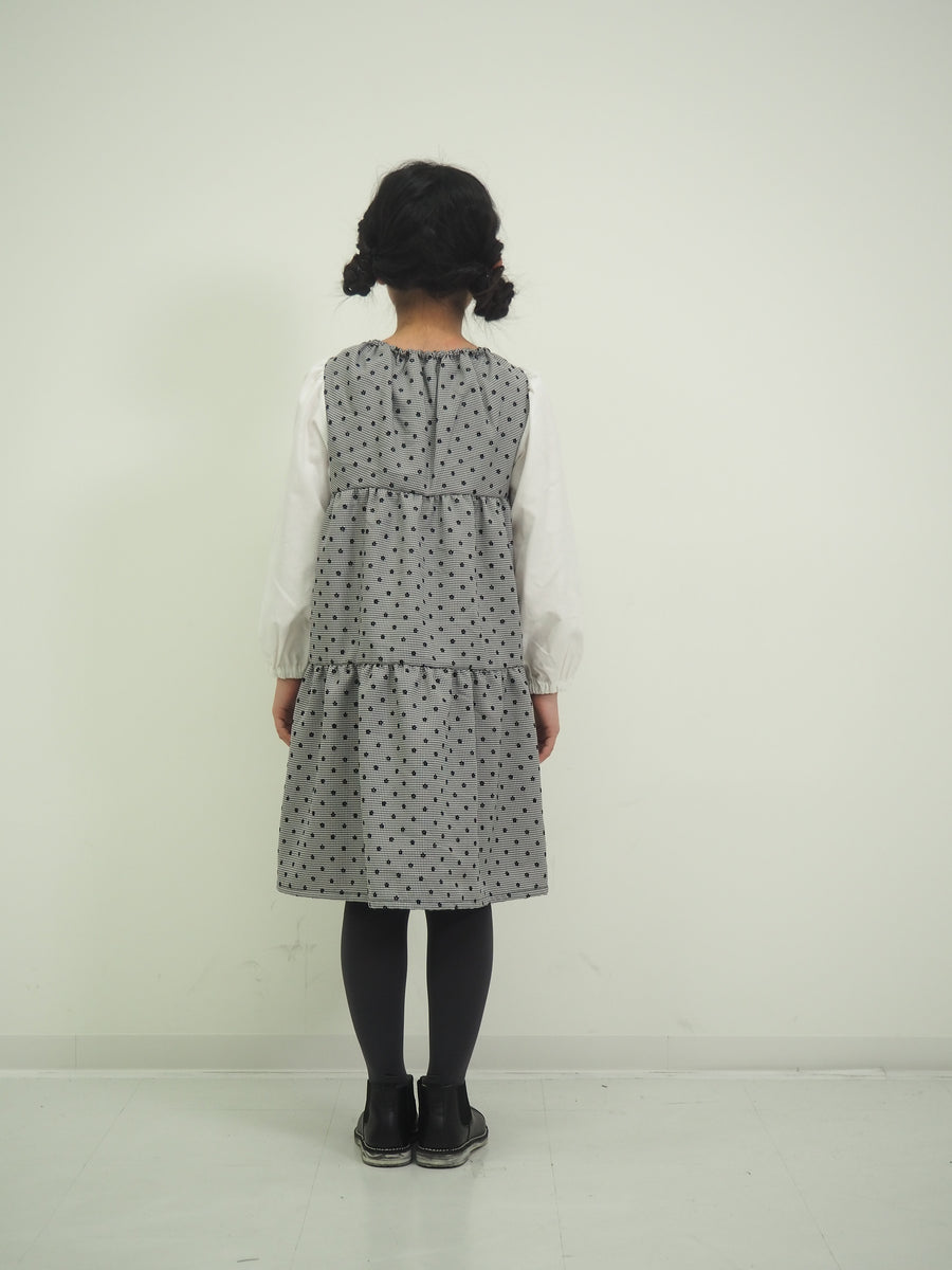 グレンチェックミニフラワーワンピース