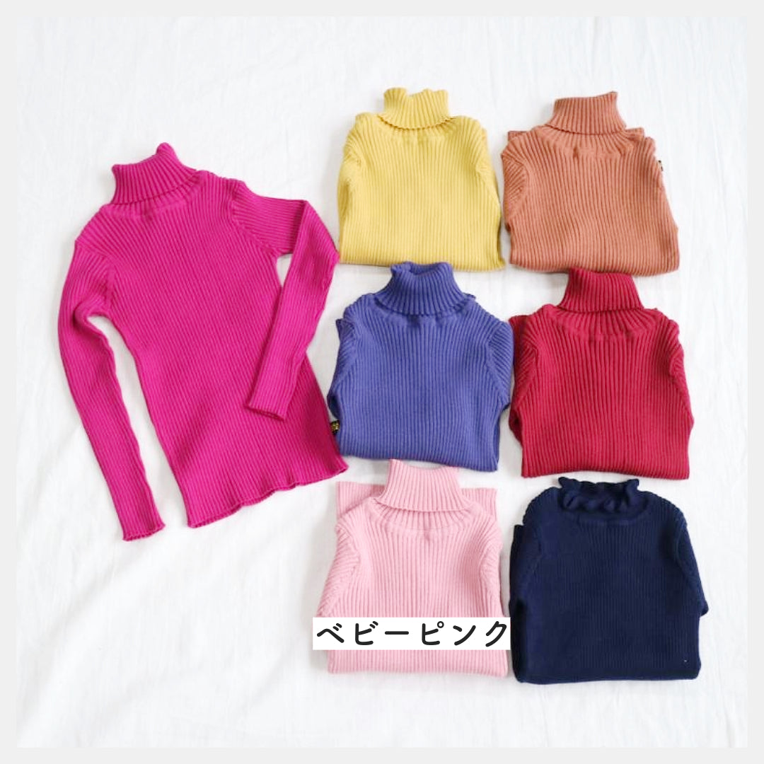 80cm~135cm】定番リブタートルニット ｜シーズン color – nino