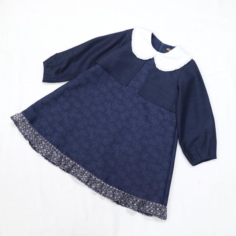 BIG衿キラットフラワージャガードワンピース