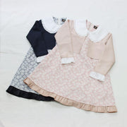 ビッグ衿フラワージャガードワンピース