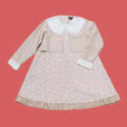 ビッグ衿フラワージャガードワンピース