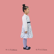 ネイビーボタニカルプリント ワンピース