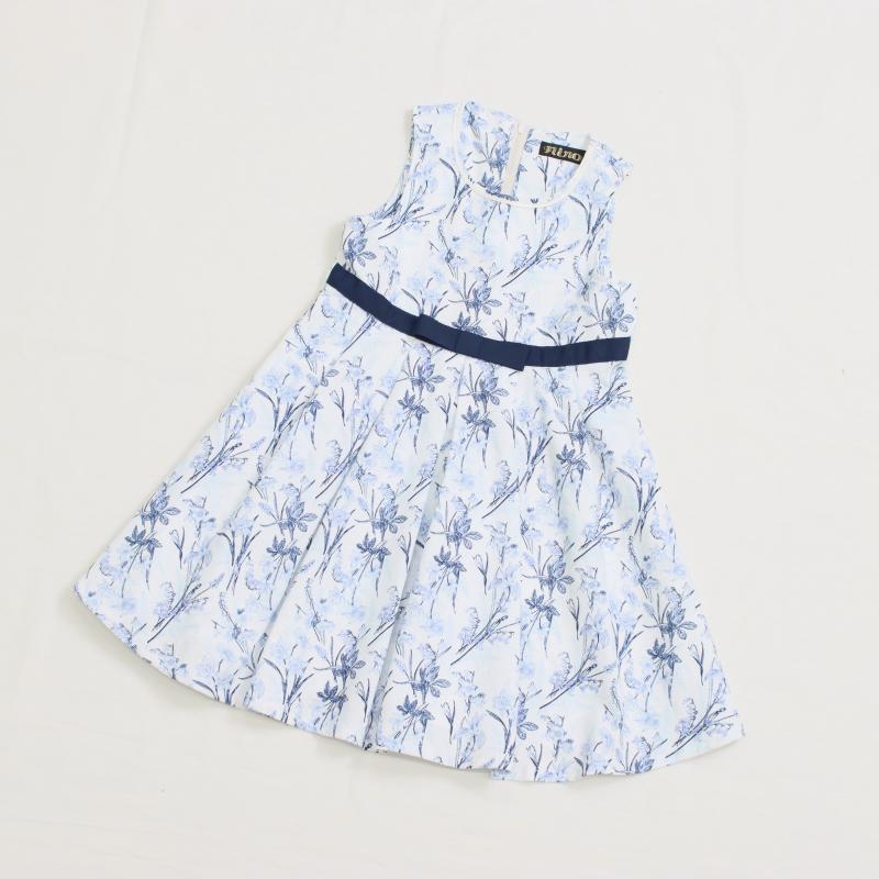 ネイビーボタニカルプリント ワンピース