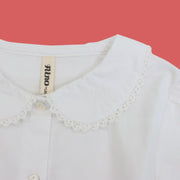 レース衿ブラウス 衿刺繍