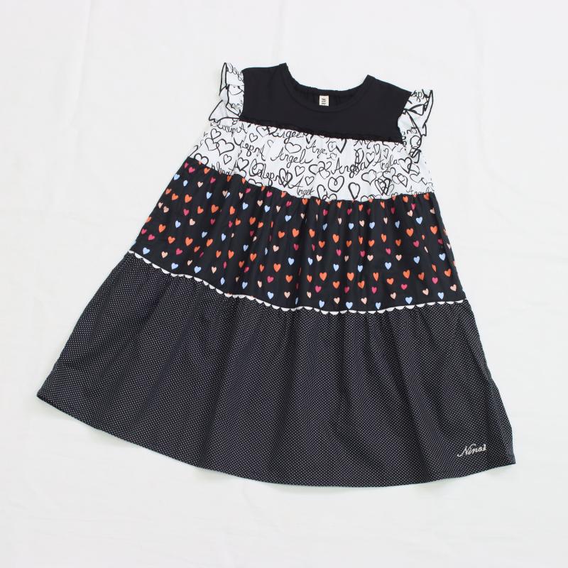 Tiered heart print dress