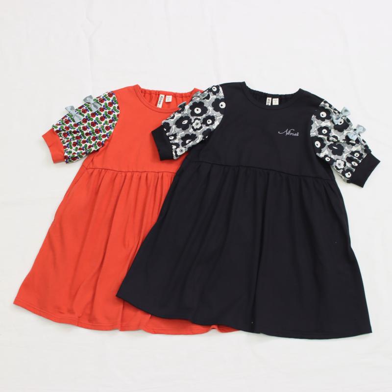 Sleeve flower print dress