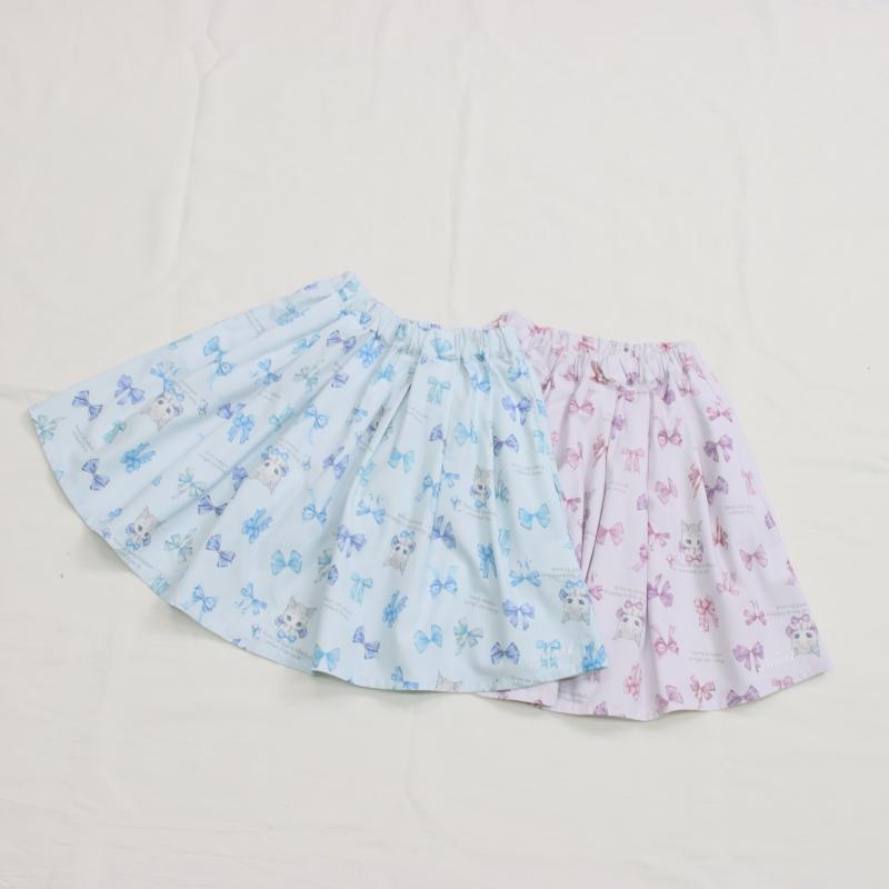 リボンねこオリジナルプリントスカート