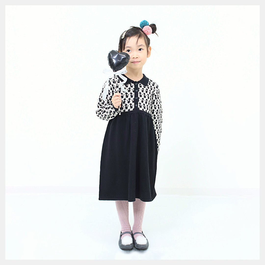 130cm~150cm】ワンピース｜ニット猫柄ジャガード – nino（ニノ