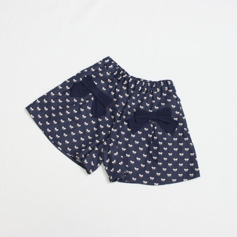 Shorts | Navy mini ribbon print