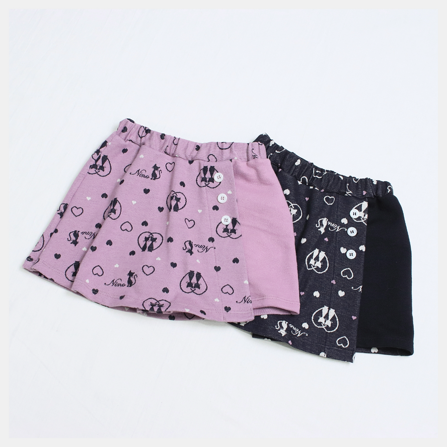 Wrap shorts! Heart CAT jacquard