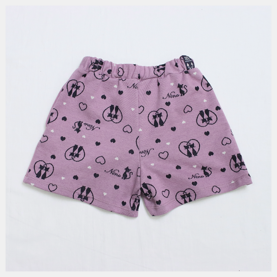 Wrap shorts! Heart CAT jacquard