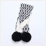 Cat pattern knitted scarf | nino original jacquard fabric