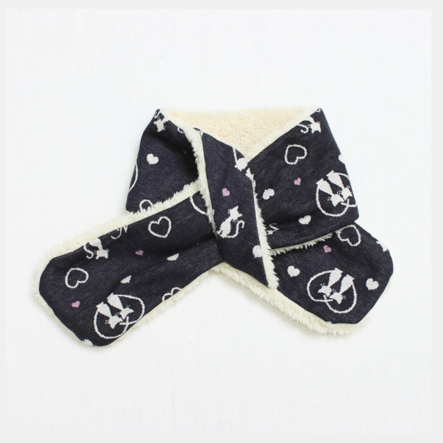 Scarf | Heart &amp; Cat | Reversible