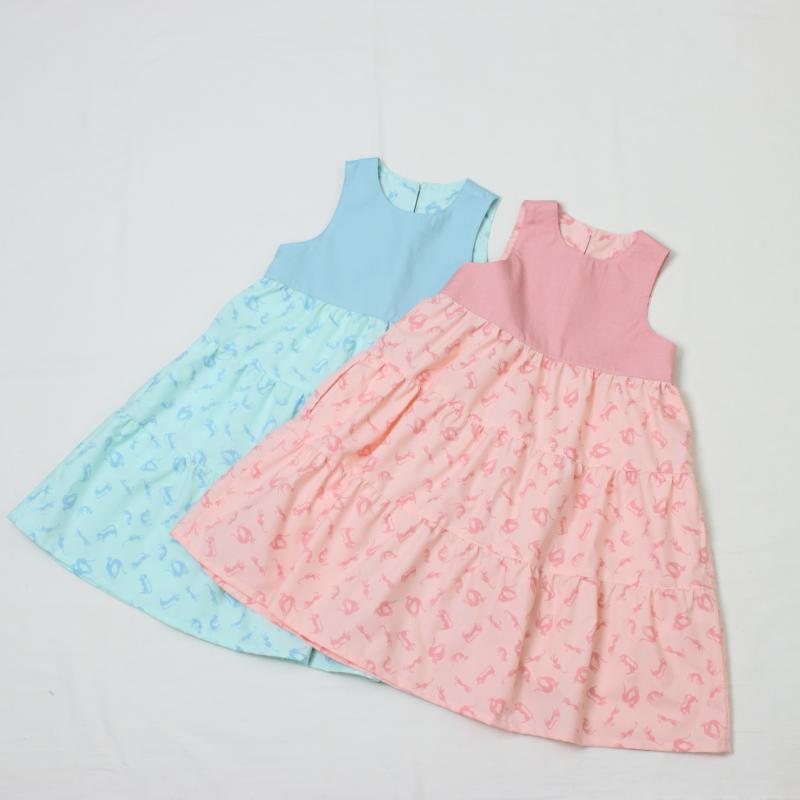 ティアードねこプリントワンピース