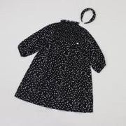 ドットプリント　スモッキングワンピース（カチューシャ付き）