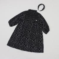 ドットプリント　スモッキングワンピース（カチューシャ付き）