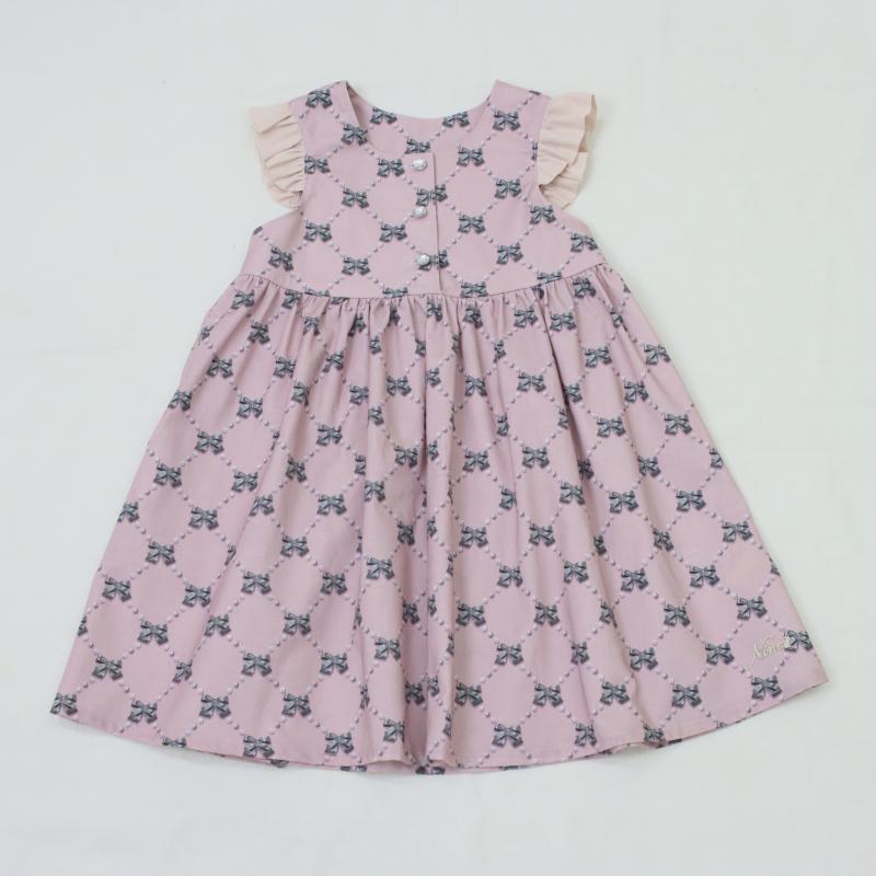 リボンパールプリント　ジャンパースカート