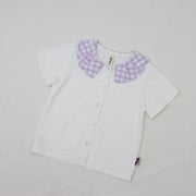 ギンガムレース襟　Teeﾌﾞﾗｳｽ