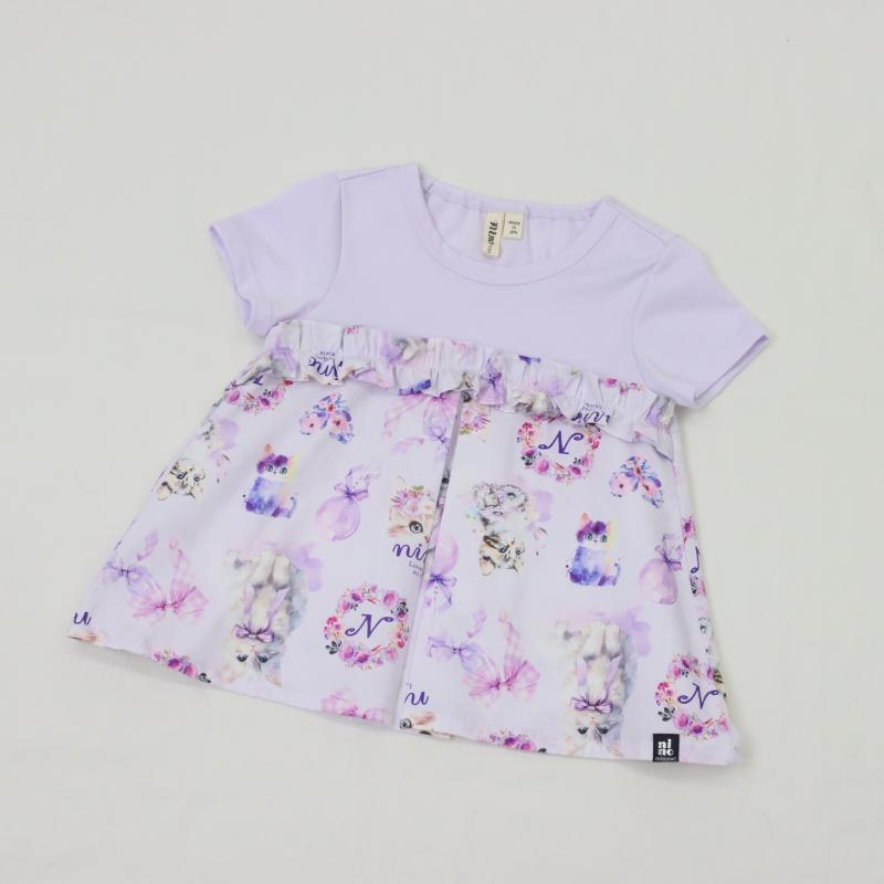 ラベンダーねこオリジナルプリントTシャツ