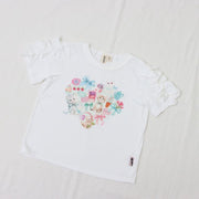 ミントストライプねこプリント　Tシャツ