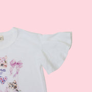 ラベンダーねこプリントTシャツ