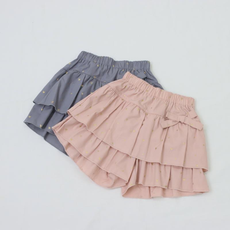 ラメハートプリント　キュロットパンツ