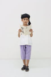 パール釦 6分丈パンツ