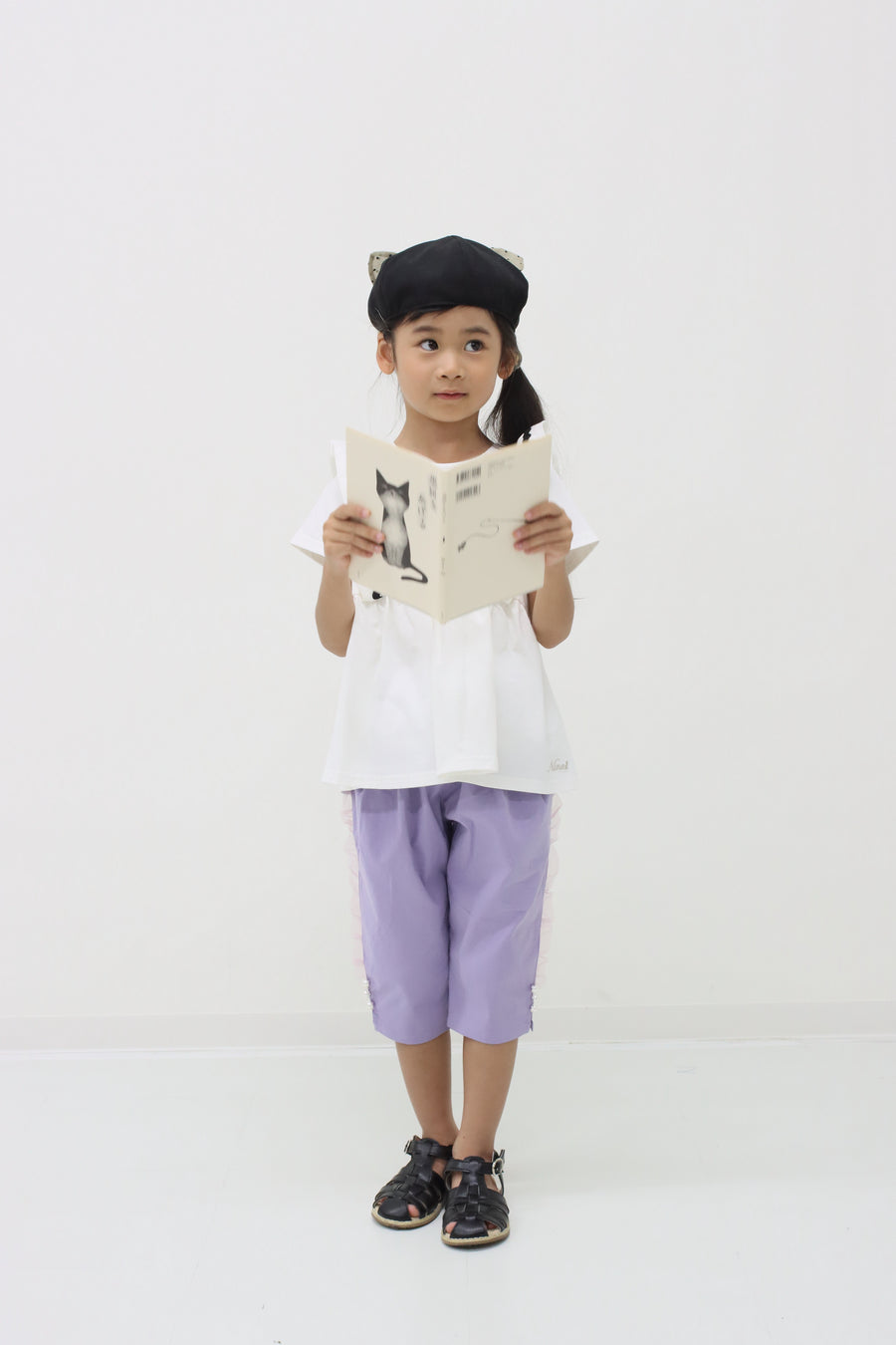 パール釦 6分丈パンツ