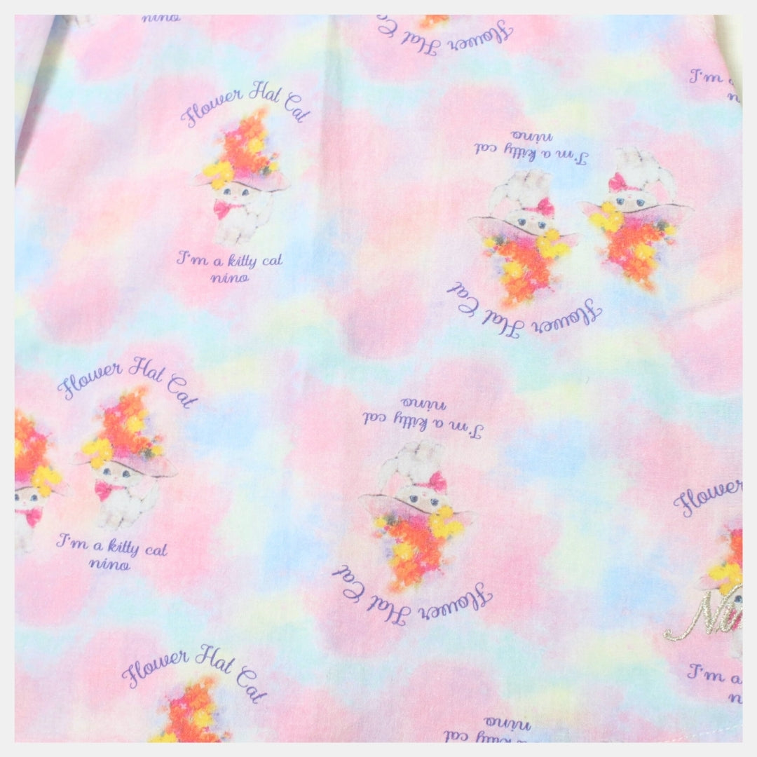 100~120cm】ワンピース｜フラワーハットCATリボン衿｜nino