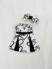Heart pattern monochrome dress