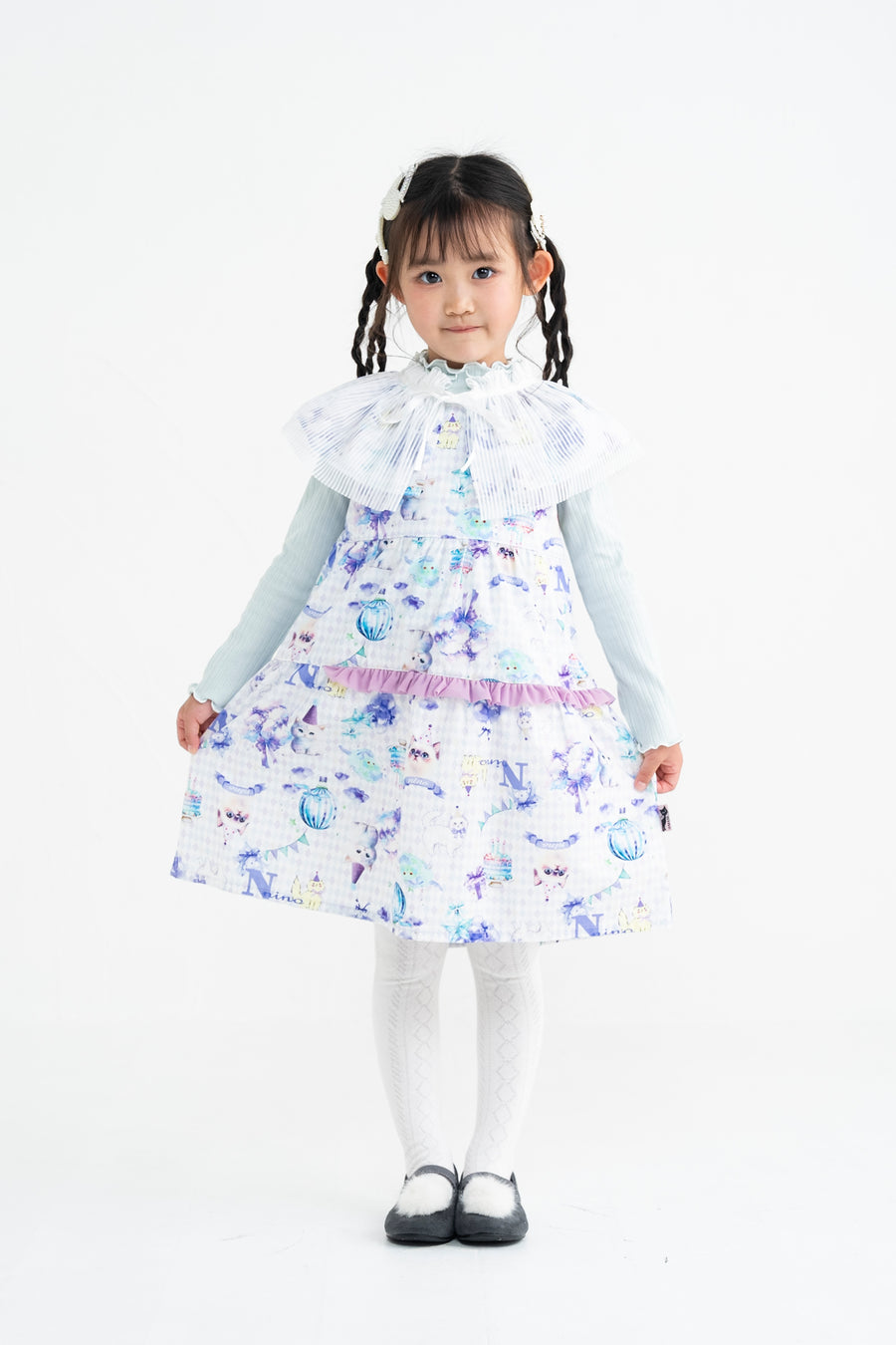 針抜きフライス 衿フリルTee☆